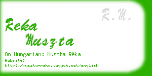 reka muszta business card